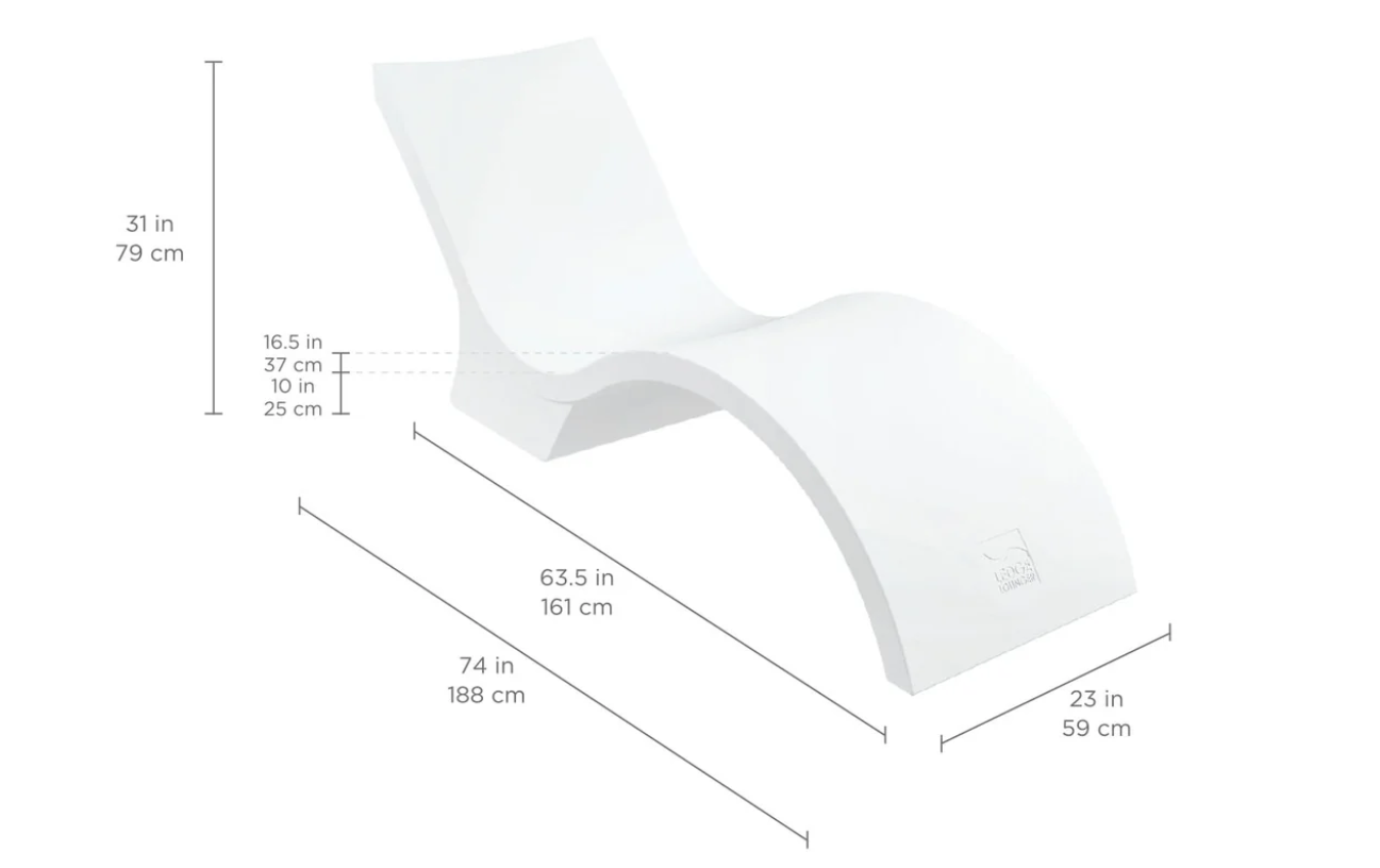 Ledge Lounger In-Pool Signature Chaise Deep (Available in 8 Resin Colors) - LL-SG-CD-CL
