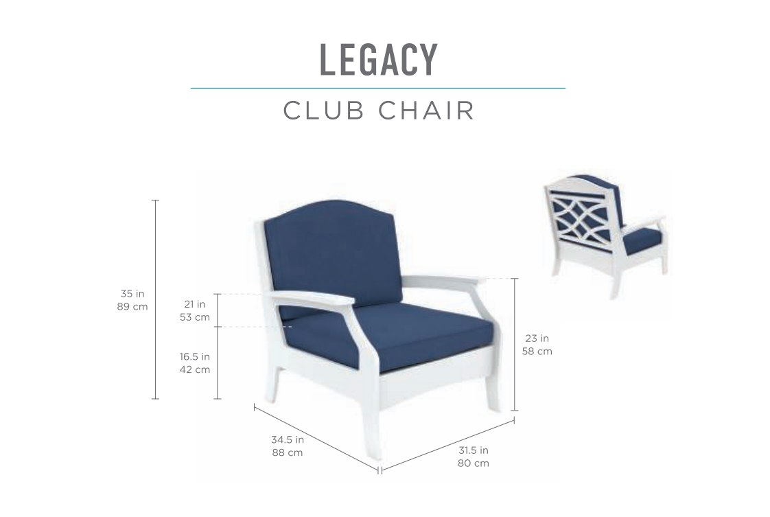 Ledge Lounger Legacy Club Chair (Available in Different Colors & Back Styles) - LL-LY-CC-SG-LAT-STD-57003