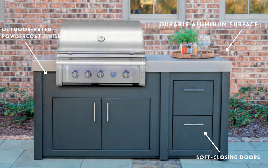 Wildfire 84-Inch Ranch PRO 36 Pre-Fab Island - 84-WILDFIRE-36-KNOCKDOWN-ISLAND-SILVER-MIST