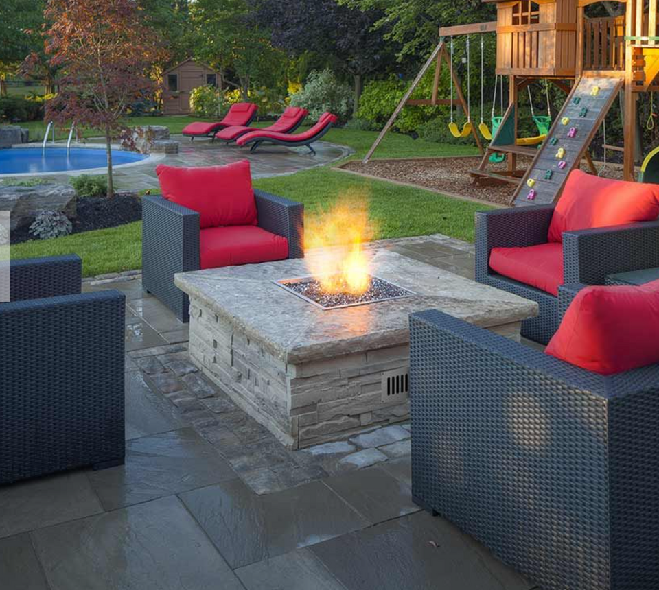 Firegear 46" Square Flat Natural Gas AWS Fire Pit - FPB-46-SFBSAWS-N