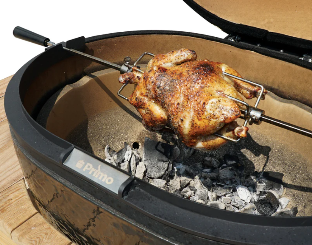 Primo Ceramic Grills Oval Junior Charcoal Grill Rotisserie Kit (Available in L, XL & Round) - PGJRR