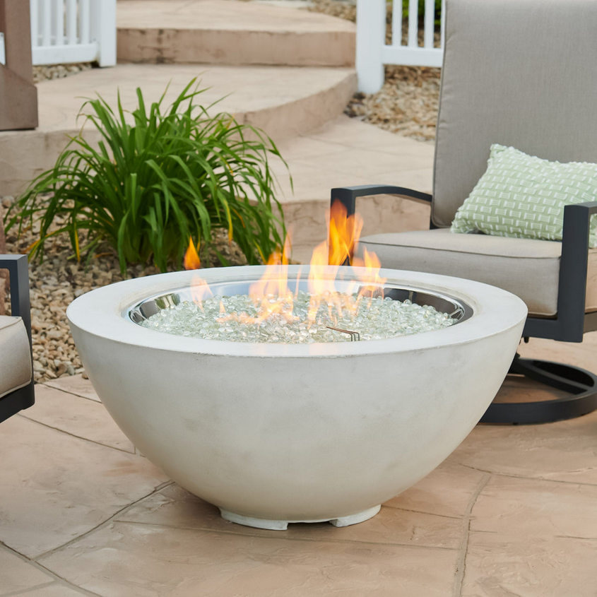 The Outdoor GreatRoom Company White Cove 42" Round Gas Fire Pit Bowl - CV-30WT