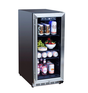 TrueFlame 15" 3.2 Cu. Outdoor Rated Fridge w/ Glass Door - AMD-RFR-15G