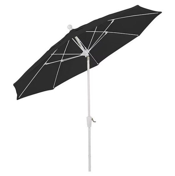 FiberBuilt Patio Umbrella with Crank Lift & Push Button Tilt, 7.5 Foot Pacific Blue Canopy and White Pole - 7HCRW-T-Pacific Blue