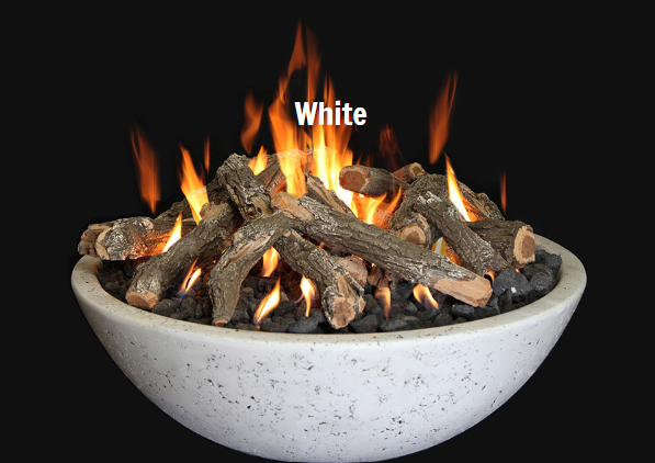 Grand Canyon Gas Logs Fire Bowl with Fire Ring Burner / White