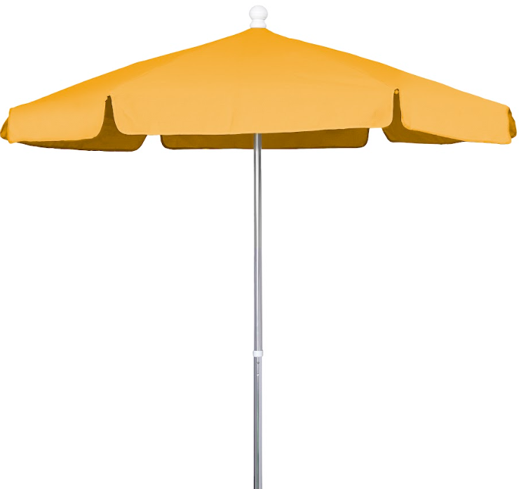 FiberBuilt Garden Umbrella with Push Up & Pin Lift, 7.5 Foot Forest Green Canopy and Bright Aluminum Pole - 7GPUA-Forest Green