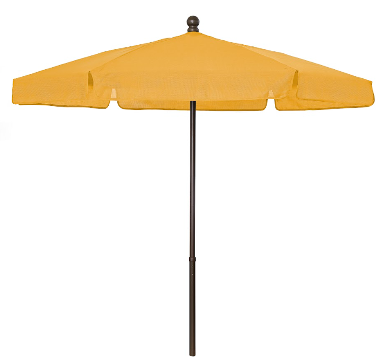 FiberBuilt Garden Umbrella with Push Up & Pin Lift, 7.5 Foot Burgundy Canopy and Champagne Bronze Pole - 7GPUCB-Burgundy