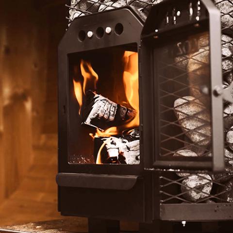 Cozy Heat O Thru-Wall Sauna Stove (Wood-Burning Sauna Stove, Up to 18kW) - 4745010348044