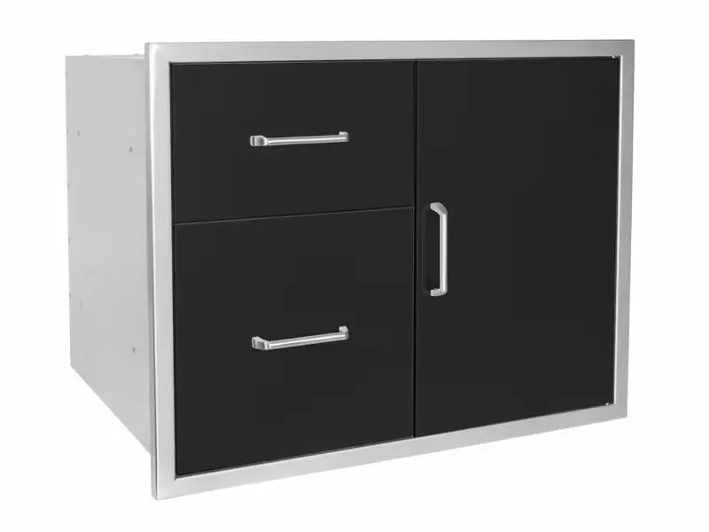 Wildfire 30 X 24 Door & Double Drawer Black Stainless Steel Combos - WFDDWCOMBO3024-BSS