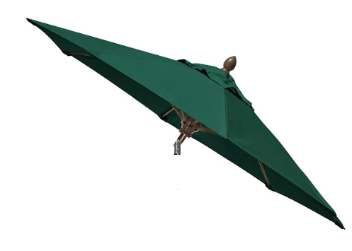 FiberBuilt Market Umbrella with Crank Lift & Push Button Tilt, 9 Foot Pacific Blue Marine Grade Canopy and White Pole - 9MCRW-T-8602