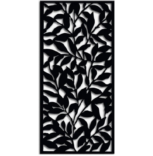 OUTDECO 3'x6' Galvanized Powder Coated Steel Tangle Decorative Panel w/ 6 Screws, Black