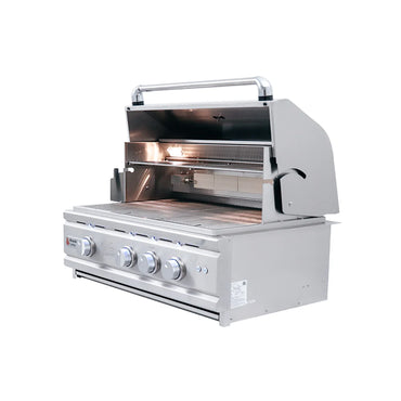 RCS 30" Cutlass Pro Grill W/ Rear Burner, Briquette Trays & Blue LEDs-RON30B LP