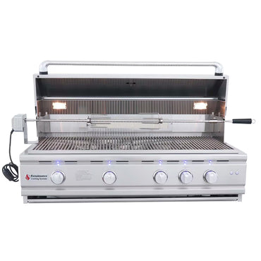 RCS 42" Cutlass Pro Grill W/ Rear Burner, Briquette Trays & Blue LEDs-RON42B LP