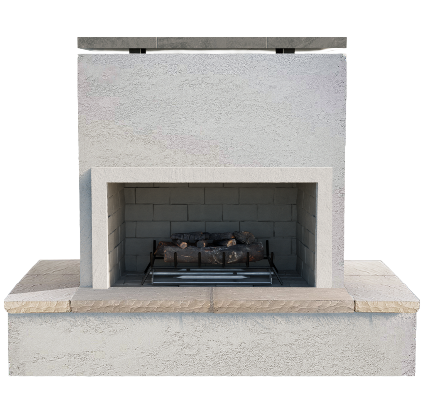Cal Flame SAHARA - Modern Outdoor Gas Fireplace w/ Wrap-Around Mantel