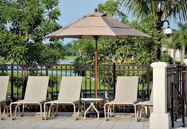 Fiberlite San Marco 11' Woodgrain Market Umbrella - FL11WG