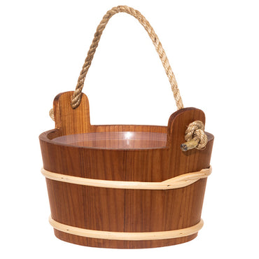 4Living Rope Handle Sauna Bucket, Thermo-Alder 4L