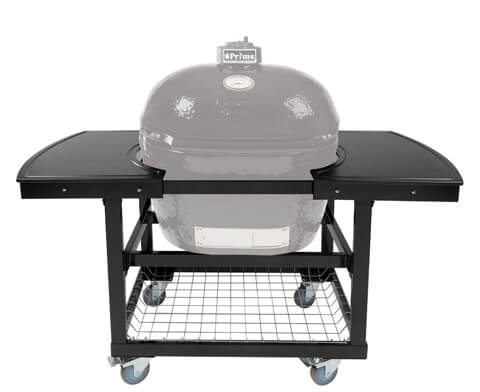 Primo Ceramic Grills Cart Base with Basket and Stainless Steel Side Shelves, Compatible w/ Large & X-Large Charcoal Grills - PG00370