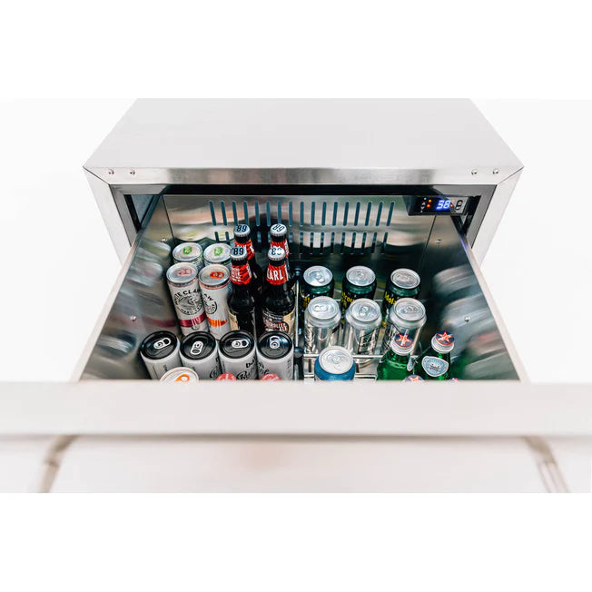 TrueFlame 24" 5.3c Deluxe Outdoor Rated 2-Drawer Fridge - AMD-RFR-24D-R-A