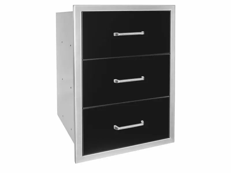 Wildfire 19 X 26 Black Stainless Steel Triple Drawer - WFTDW1926-BSS