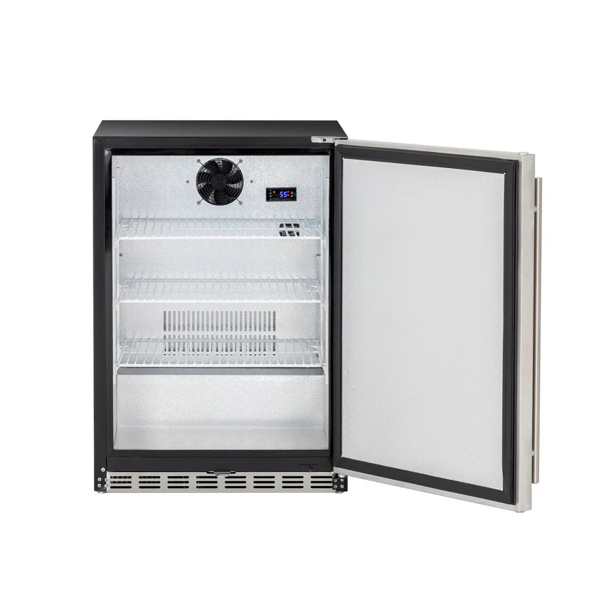 TrueFlame 24" 5.1c Outdoor Rated Fridge (Available in 2 Door Types) - AMD-RFR-24S-A