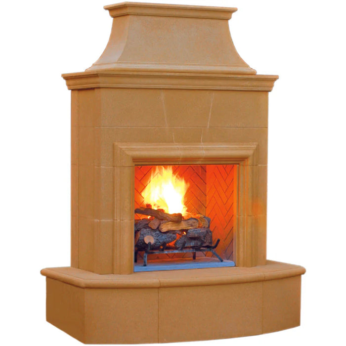 American Fyre Designs Vented Free-Standing Outdoor Petite Cordova Fireplace, 16" Rectangle Bullnose, No Recess - 025-02-N-CB-LBC