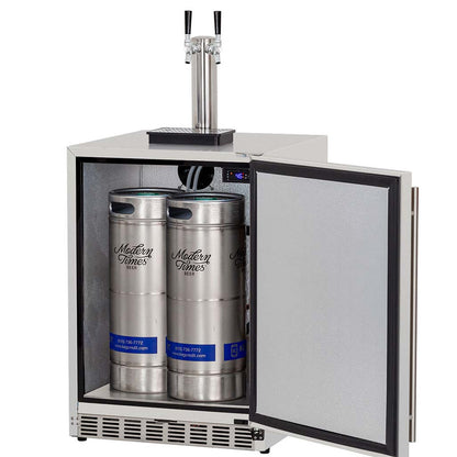 TrueFlame 24" 6.6 C.u. Deluxe Outdoor Rated Kegerator (Available in 3 Tap Types) - AMD-RFR-24DK