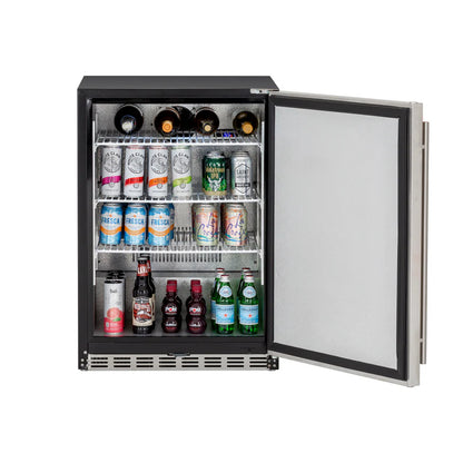 TrueFlame 24" 5.1c Outdoor Rated Fridge (Available in 2 Door Types) - AMD-RFR-24S-A