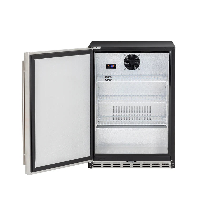 TrueFlame 24" 5.1c Outdoor Rated Fridge (Available in 2 Door Types) - AMD-RFR-24S-A