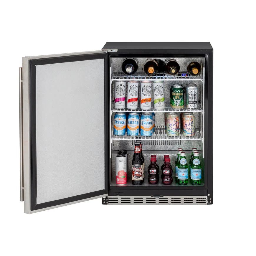 TrueFlame 24" 5.1c Outdoor Rated Fridge (Available in 2 Door Types) - AMD-RFR-24S-A