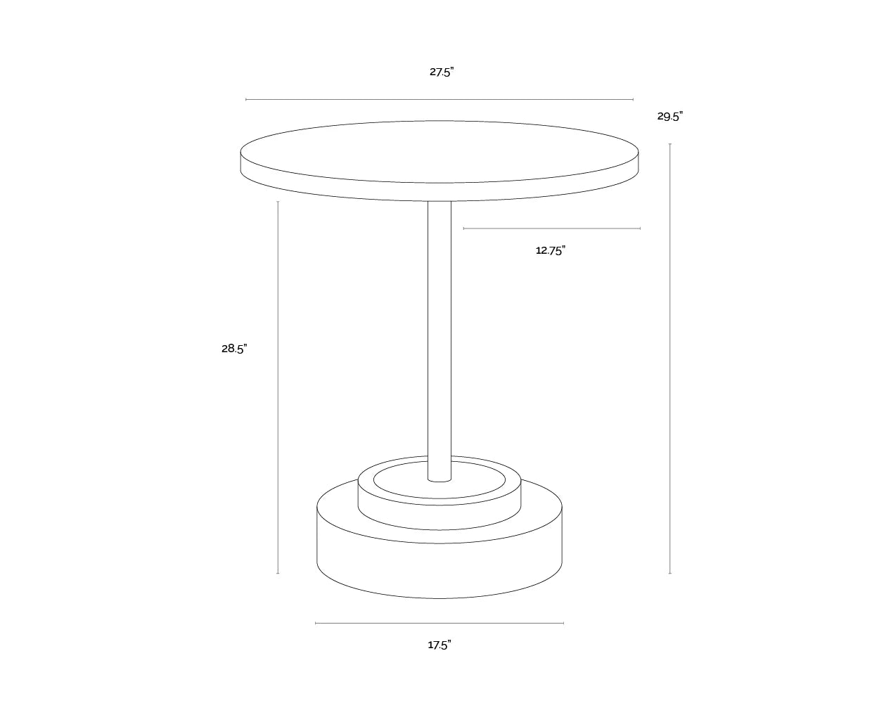 SUNPAN Marlowe Bistro Table – 27.5"