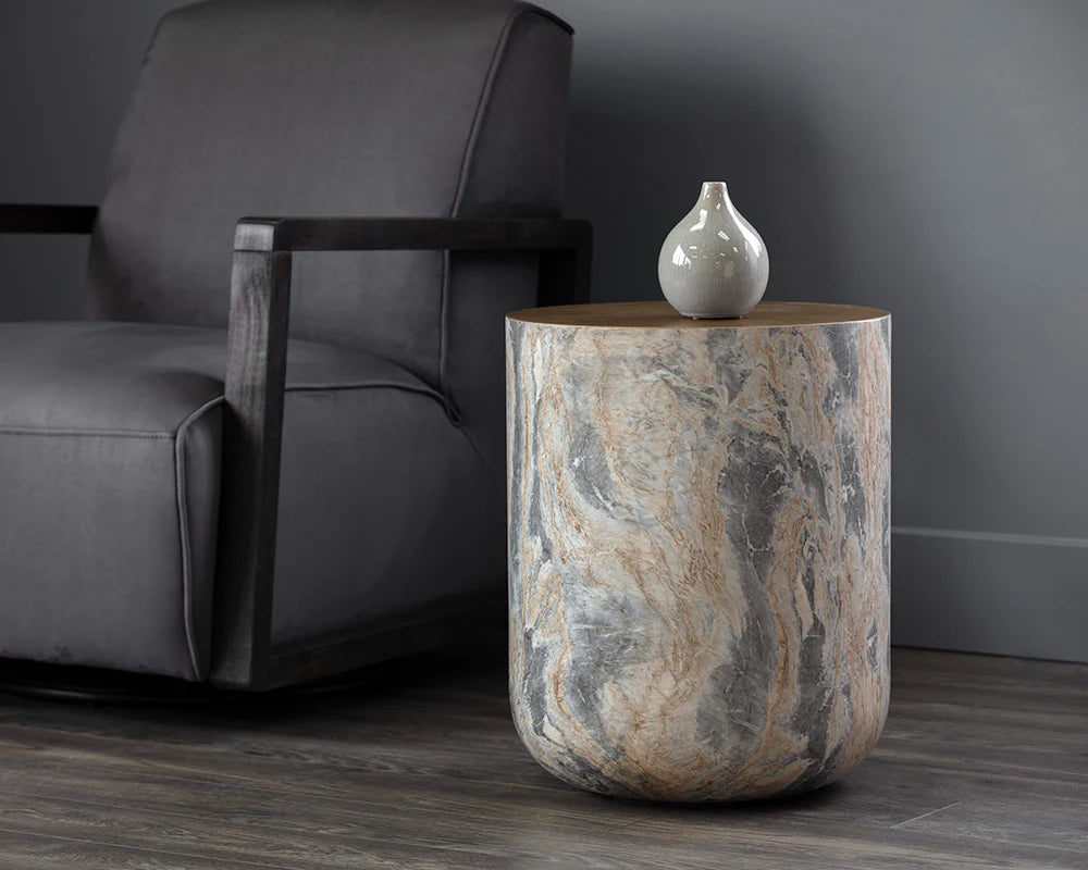 SUNPAN Diaz End Table - Marble Look