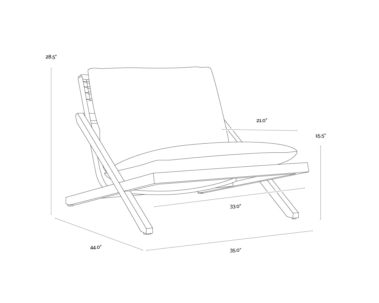 SUNPAN Bari Lounge Chair – Charcoal