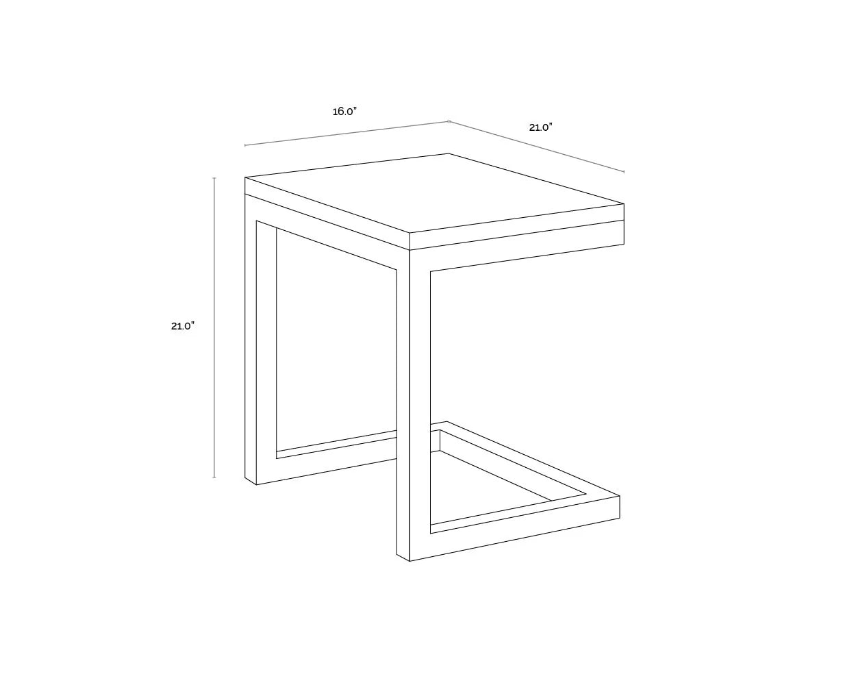 SUNPAN Geneve C-shaped End Table