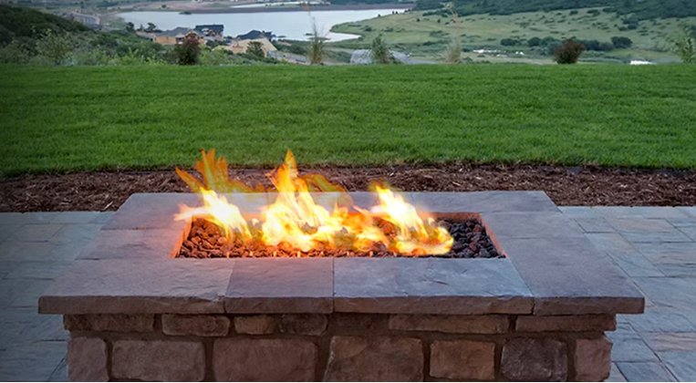 Warming Trends Octagonal CFBO320 Crossfire Brass Burner For 36" Opening or Larger with Flex Line Kit