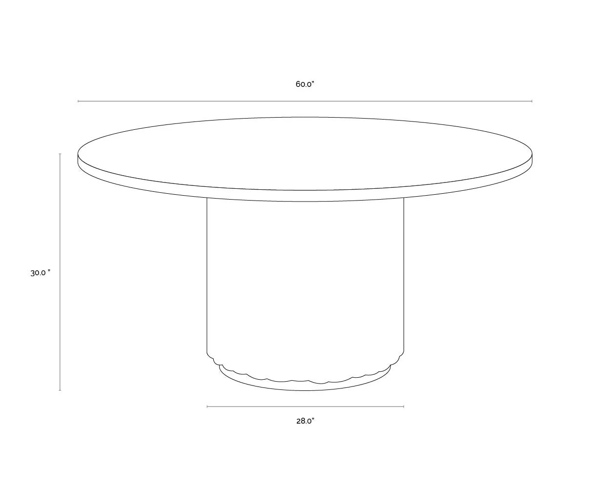 SUNPAN Riviera Dining Table - 60" – Round