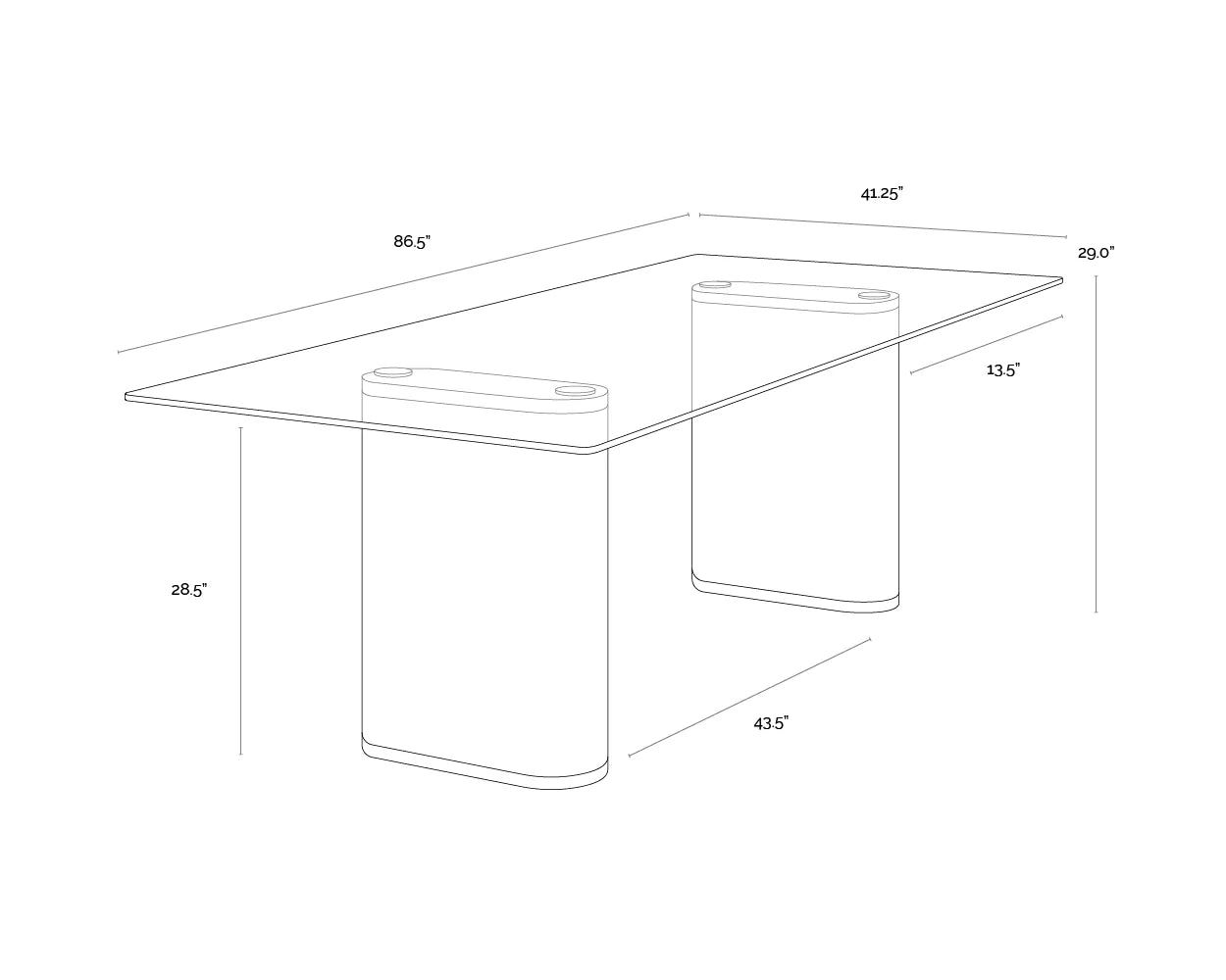 SUNPAN Aemond Dining Table – 86.5"