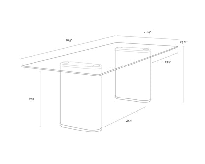 SUNPAN Aemond Dining Table – 86.5"