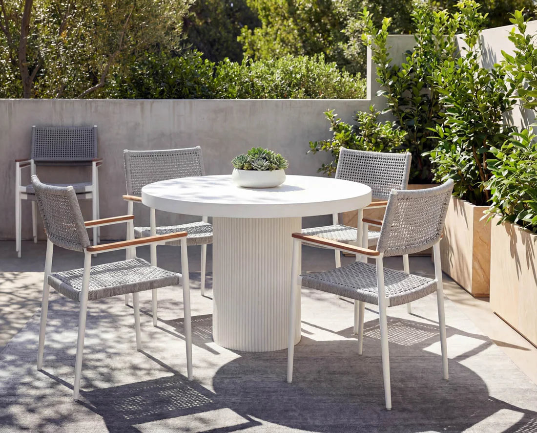 SUNPAN Nava Stackable Dining Armchair – White