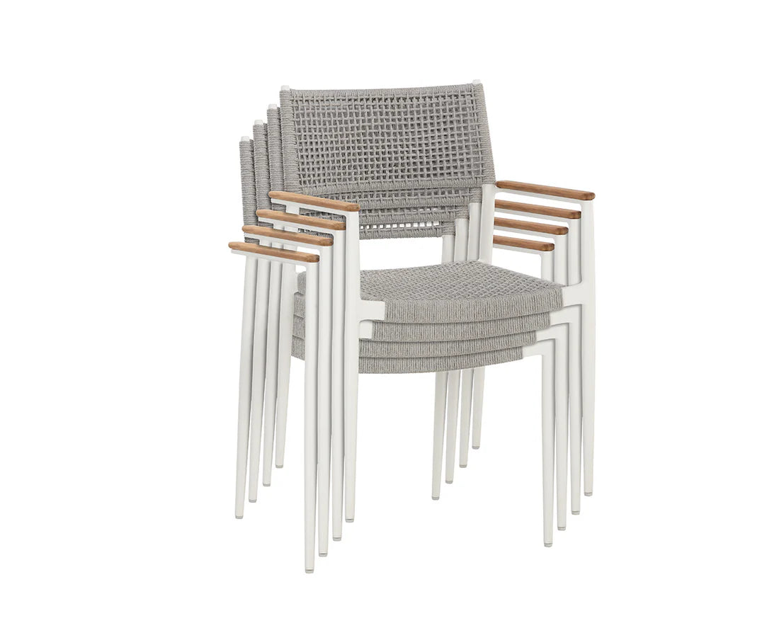 SUNPAN Nava Stackable Dining Armchair – White