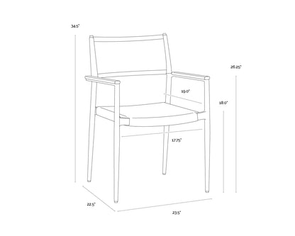 SUNPAN Nava Stackable Dining Armchair – White