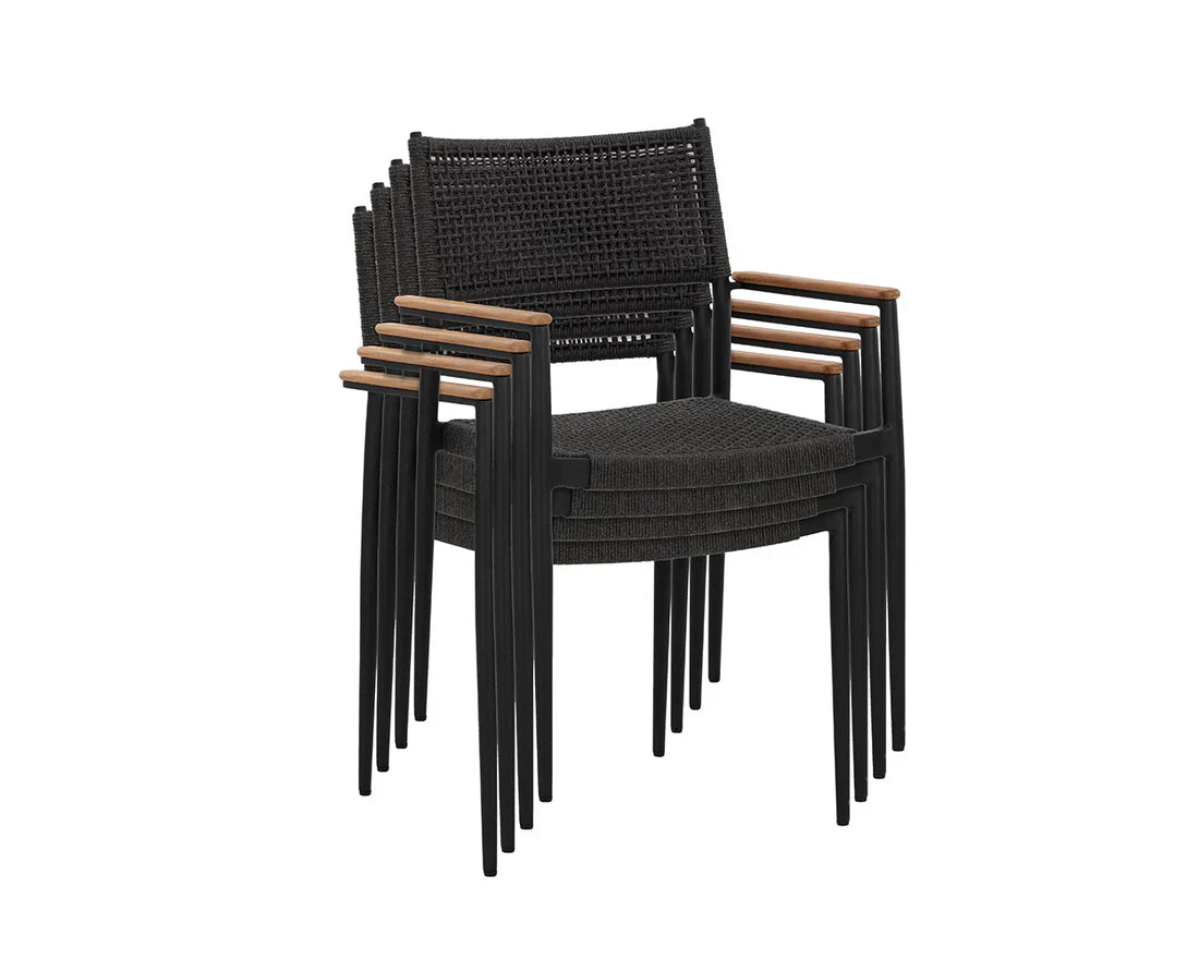 SUNPAN Nava Stackable Dining Armchair – Black