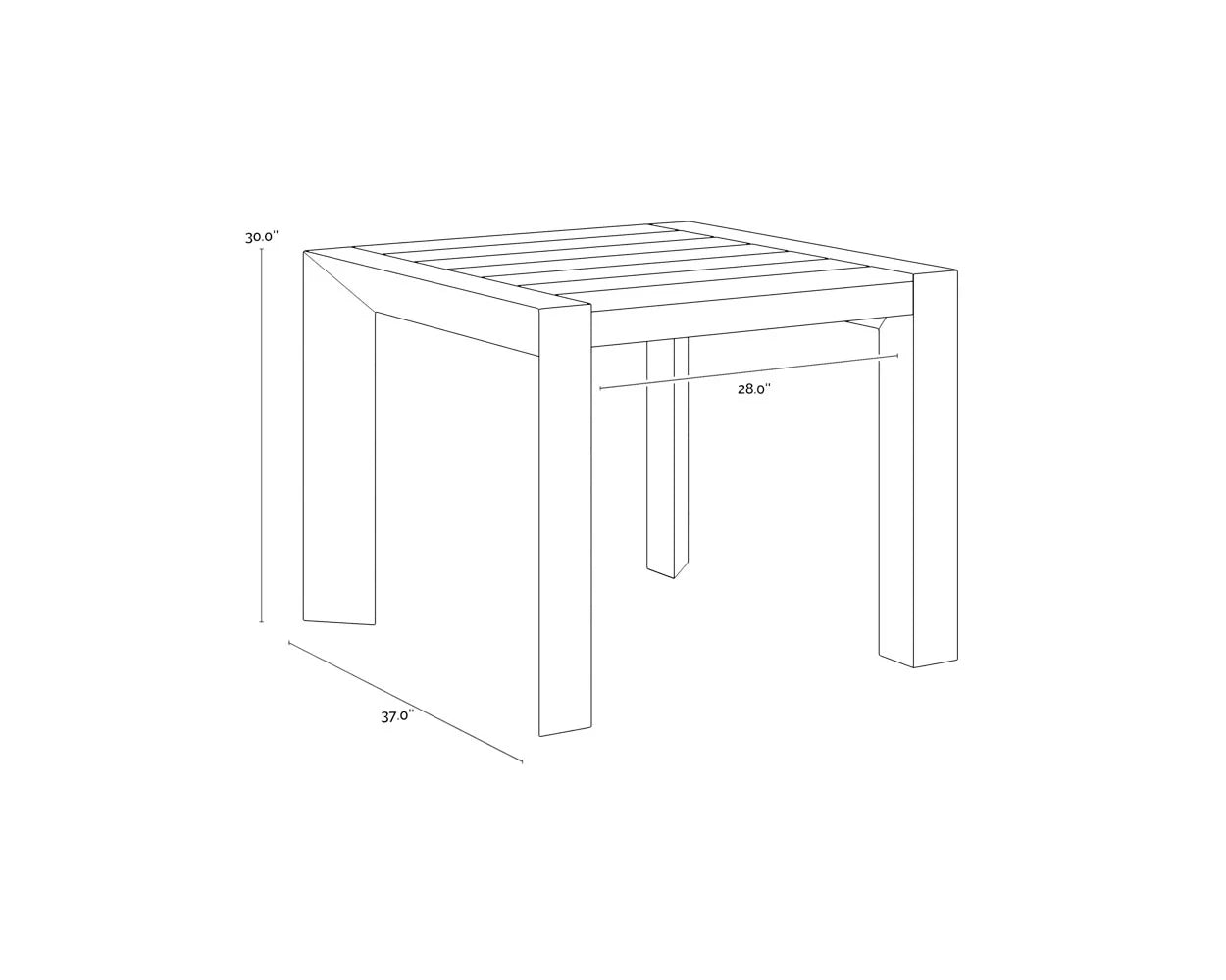 SUNPAN Merano Dining Table - Black – 37"