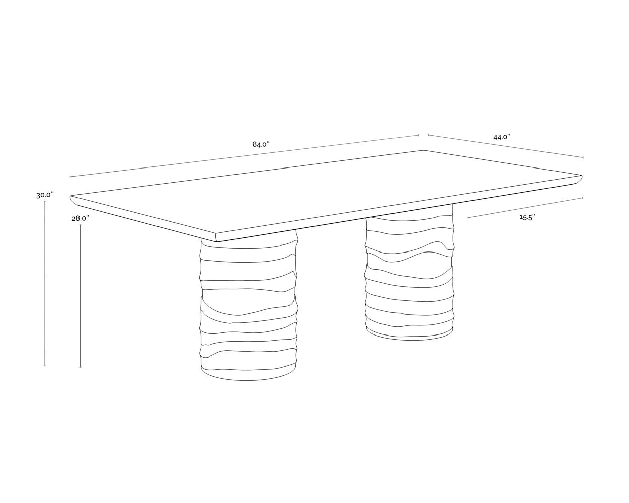 SUNPAN Alanya Dining Table - 84" – Rectangular