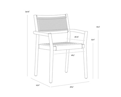 SUNPAN Kavala Stackable Dining Armchair – Charcoal