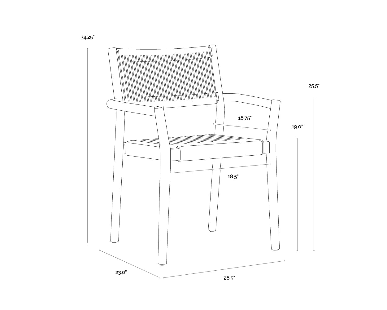 SUNPAN Kavala Stackable Dining Armchair – Natural