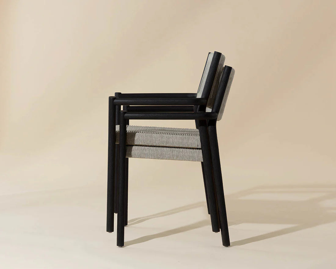 SUNPAN Kavala Stackable Dining Armchair – Charcoal