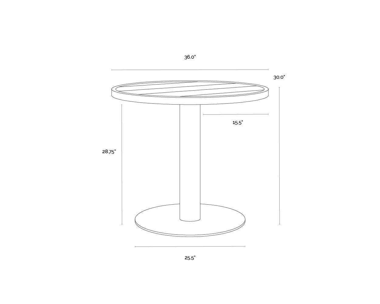 SUNPAN Merano Bistro Table - 36" – Round