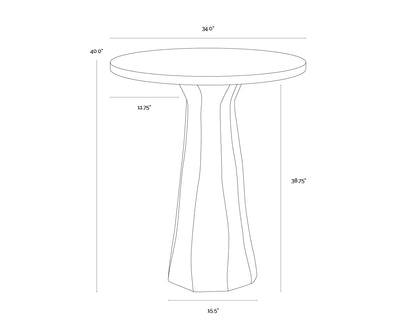 SUNPAN Kliff Bar Table - Black – 34"