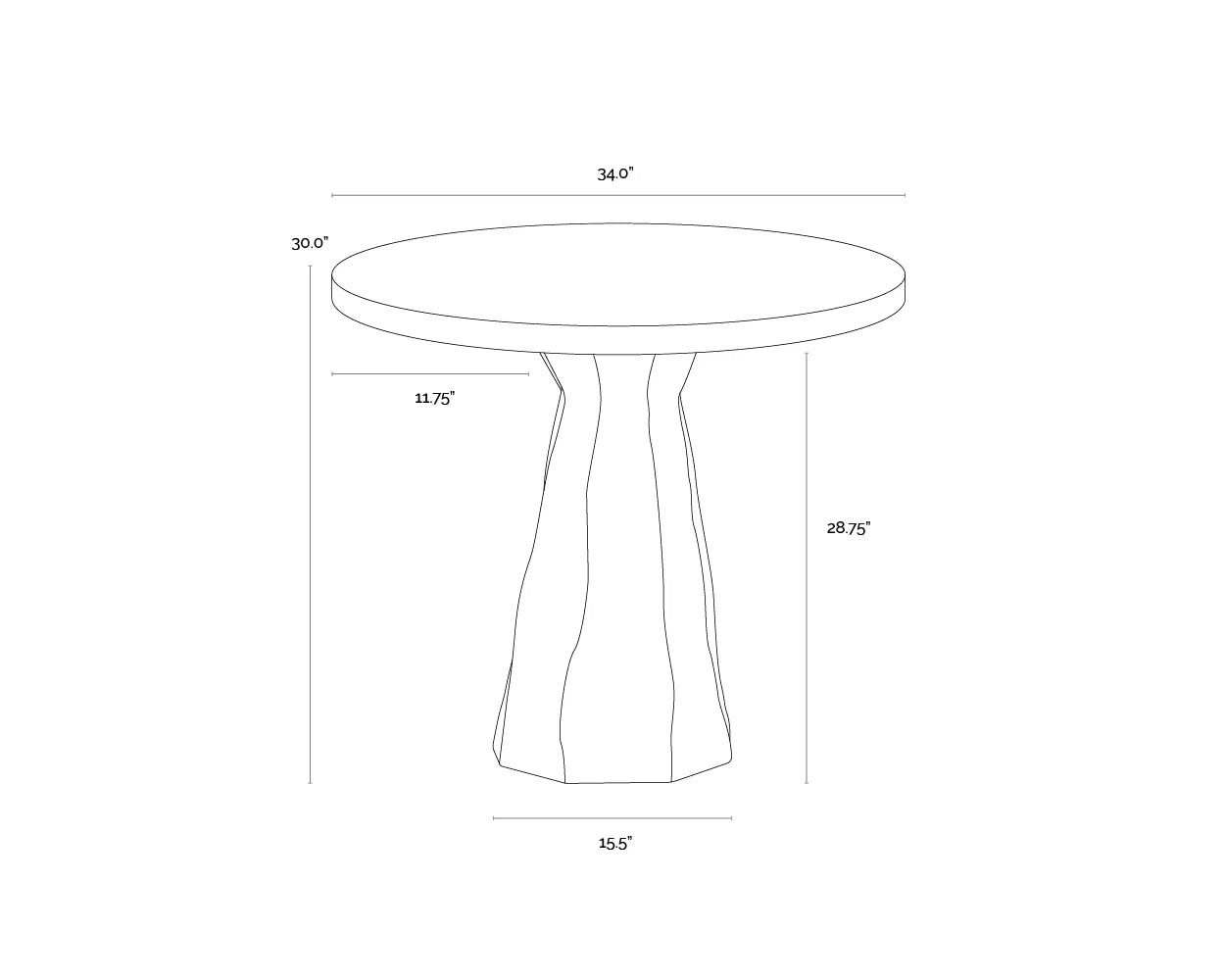 SUNPAN Kliff Bistro Table - Travertine Look – 34"