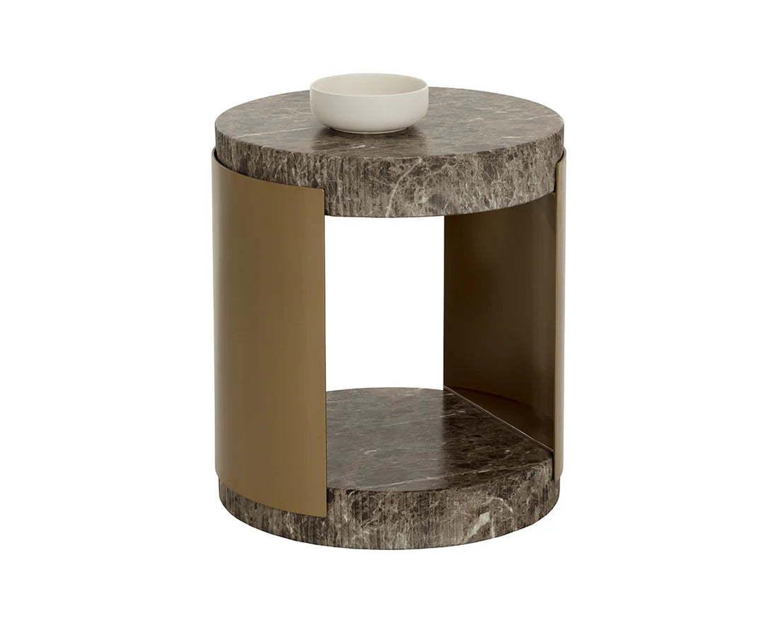 SUNPAN Cavette End Table - Marble Look